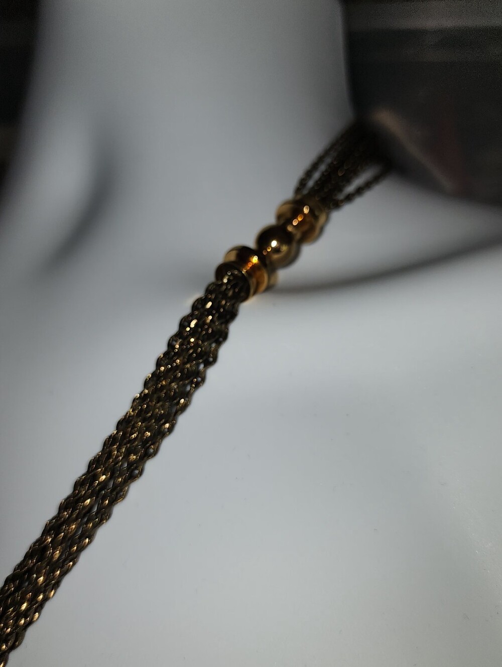 Stella & Dot Bianca Tassel Lariat Necklace in a Two-tone Gold & Bronze Finish. - Picture 11 of 11